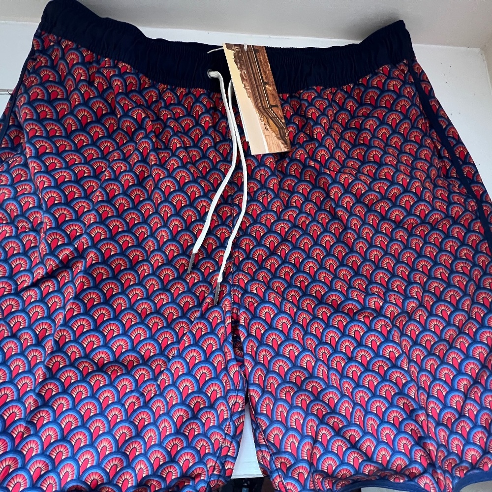 Fair Harbor Men's Anchor Swim - Red Art Deco